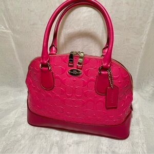 Coach Pink SIERRA Handbag Debossed Patent Leather. beautiful vibrant pink!
